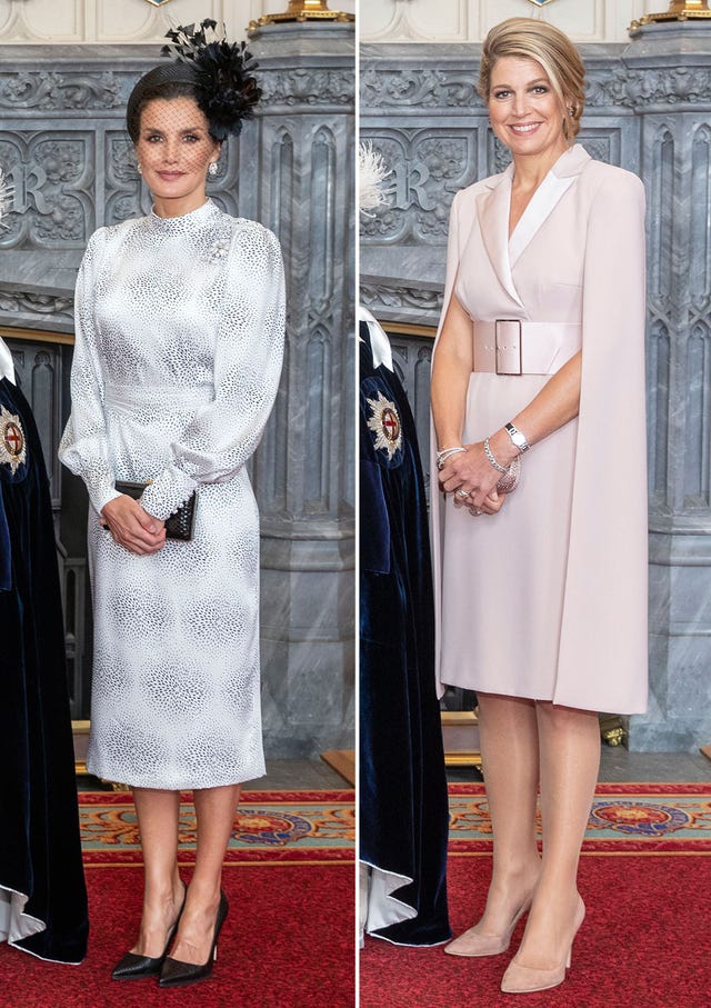 La reina Letizia y Máxima han vuelto ha derrochar estilo en Londres, durante la investidura de sus respectivos maridos como caballeros de la Orden de la Jarretera.