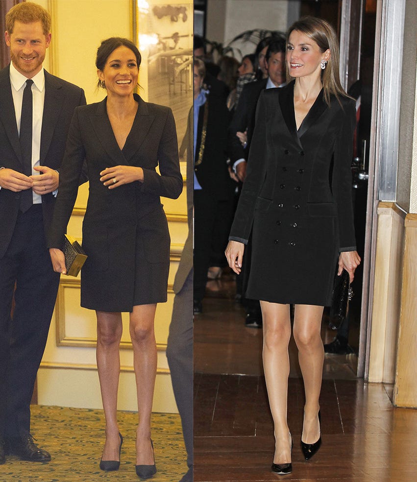 La reina Letizia  y Meghan Markle con el mismo look