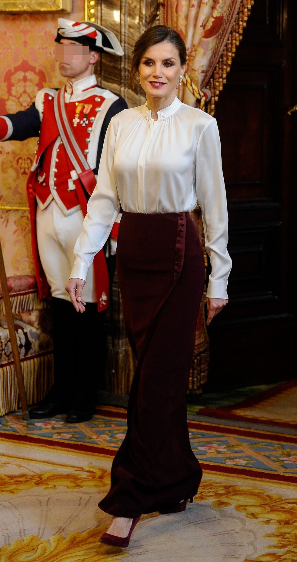 La reina Letizia en la recepción anual al Cuerpo Diplomático