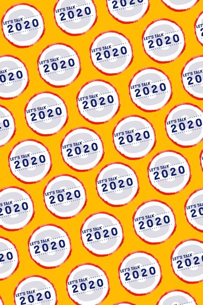 let's talk 2020 election logo