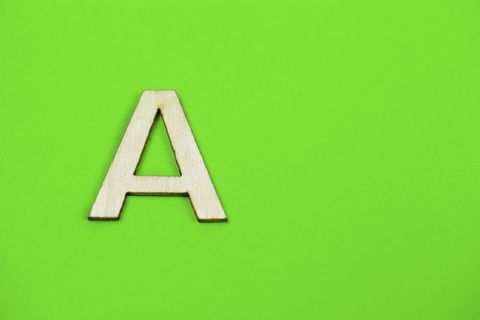 Letter A on green background