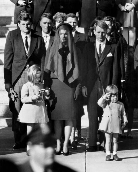Letting go of his mother's hand, John F. Kennedy Jr. (he did
