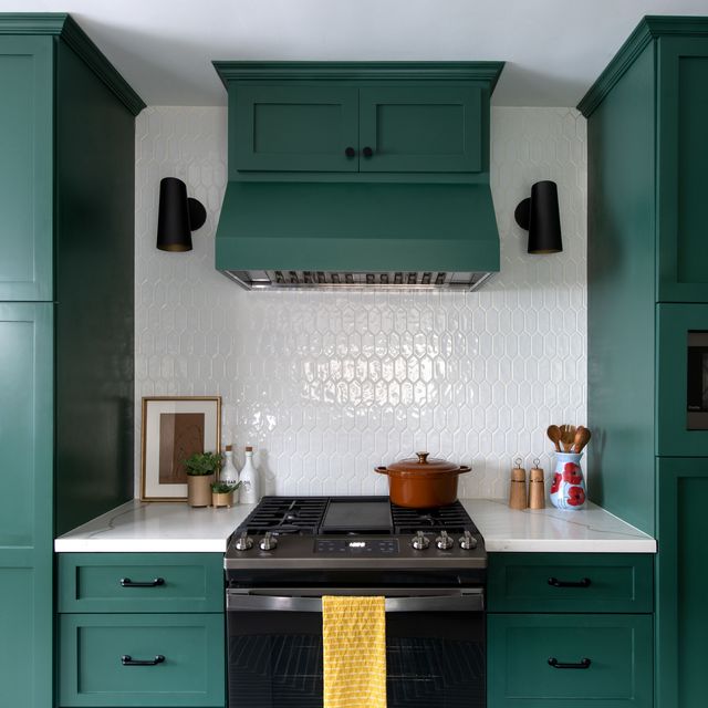 green kitchen by linda hayslett