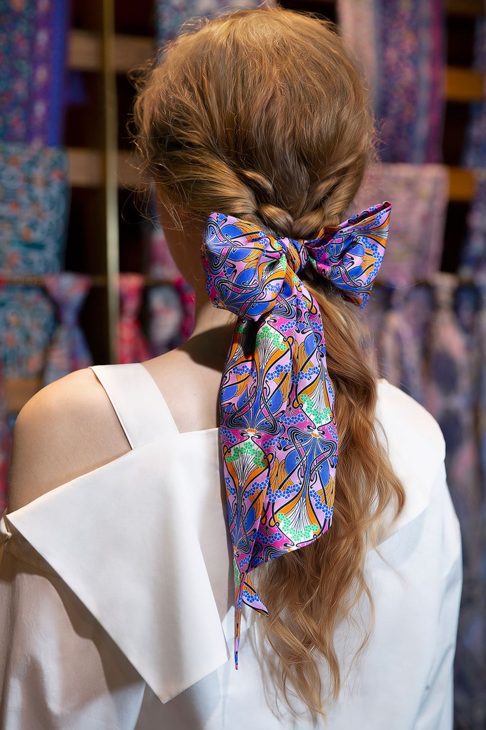 Liberty x Taylor Taylor scarf hair styling - Liberty print hair accessories