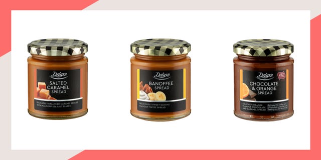 lidl chocolate orange spread, banoffee spread, salted caramel spread