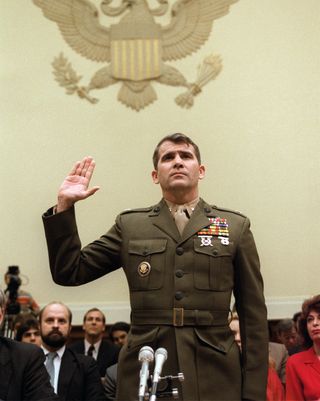 lieutenant colonel oliver north, former aide to fo