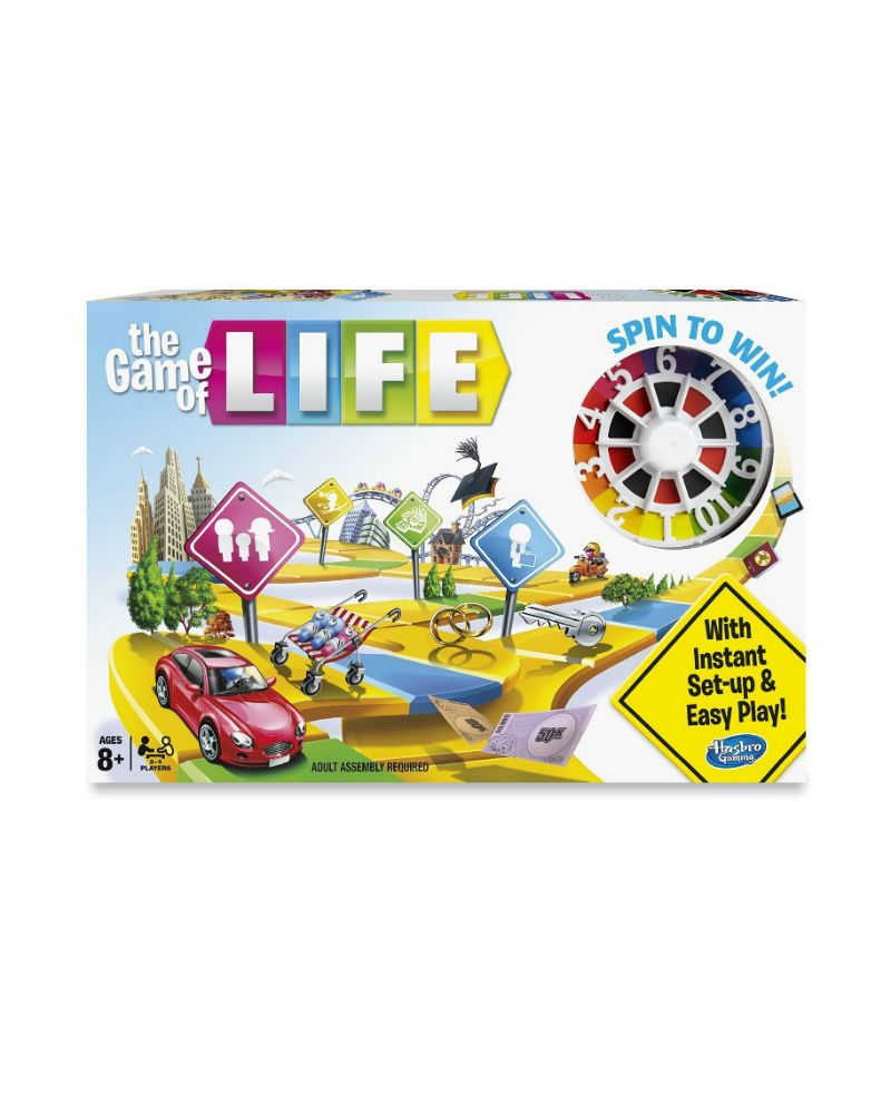  Hasbro Gaming The Game of Life Game, Family Board Game for 2-4  Players, Indoor Game for Kids Ages 8 and Up, Pegs Come in 6 Colors : Toys &  Games