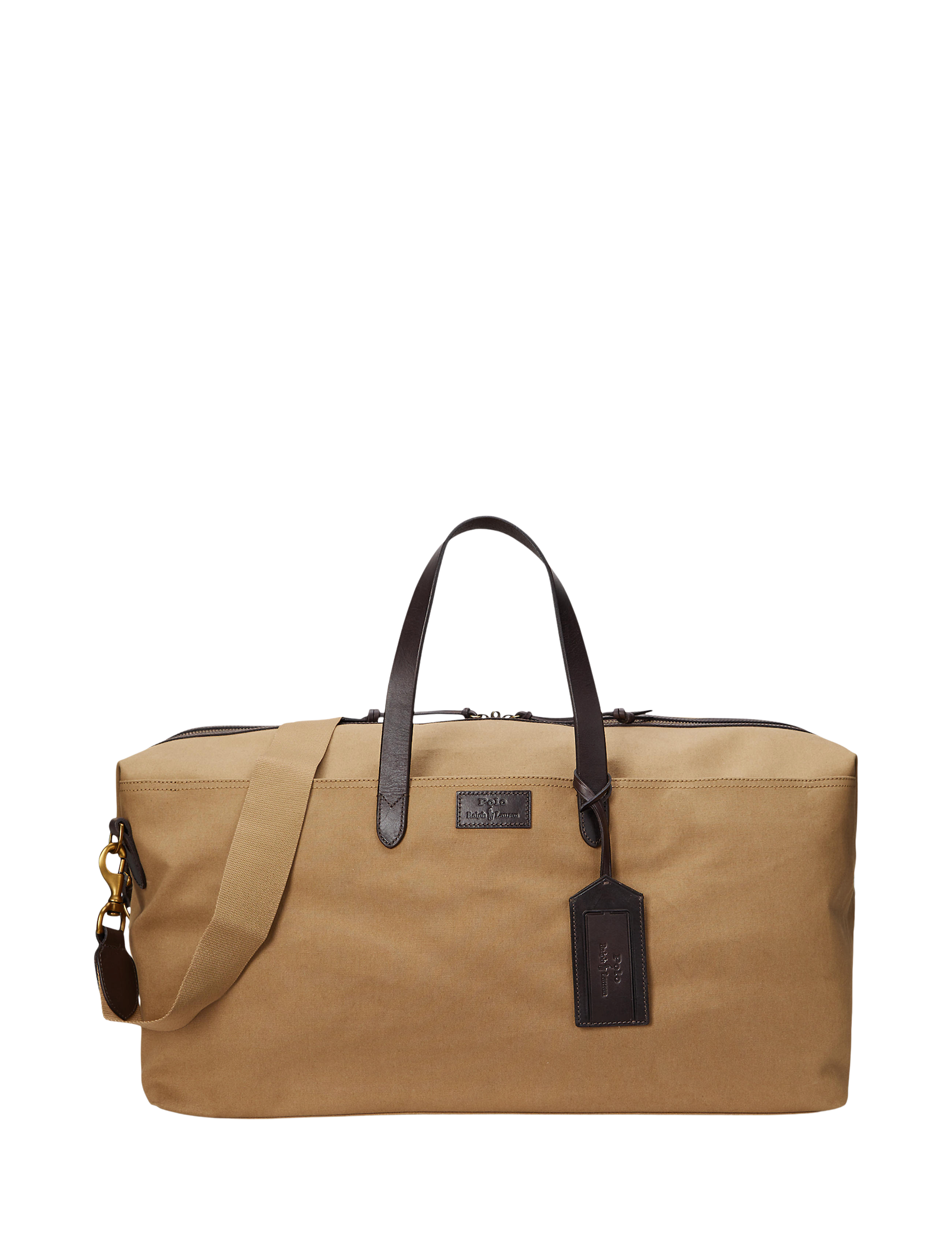 a brown duffel bag