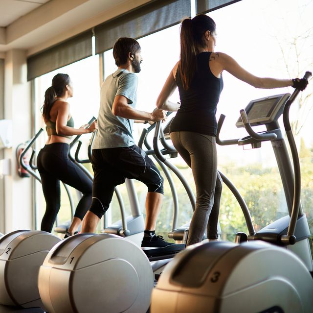 elliptical vs running lifestyle gym and fitness barcelona, people on elliptical trainer