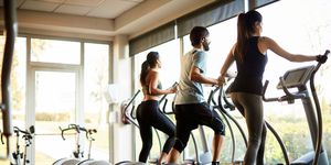 elliptical vs running lifestyle gym and fitness barcelona, people on elliptical trainer