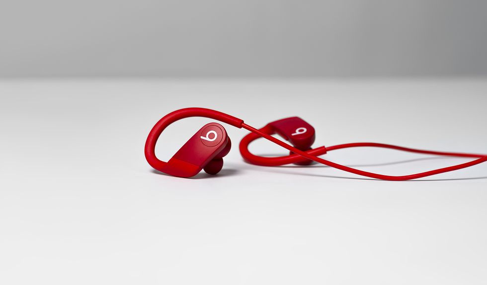 Red, Headphones, Audio equipment, Technology, Gadget, Electronic device, Wire, Ear, 