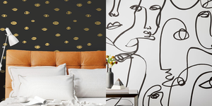 Wallpaper, Yellow, Wall sticker, Wall, Brown, Room, Interior design, Pattern, Design, Tree, 