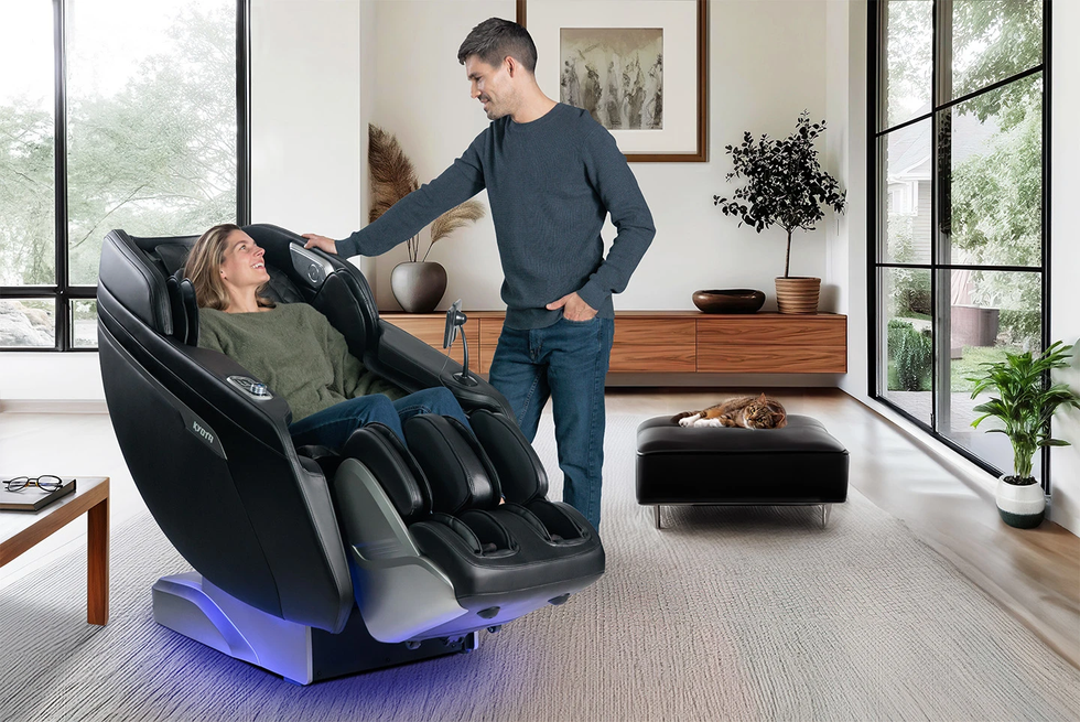 kyota massage chair being used by couple