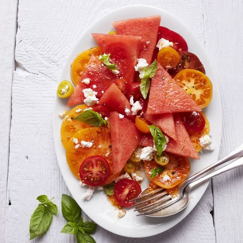 light dinner ideas tomato watermelon salad