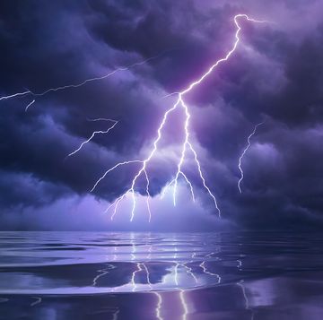 lightning monsoons into the ocean seas with harsh weather conditions