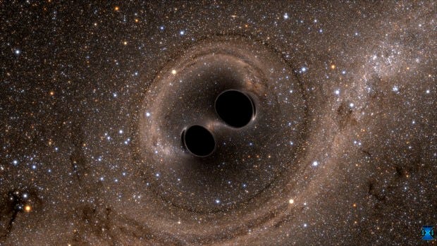 Black Holes in Space - Black Hole Collision - Spikey