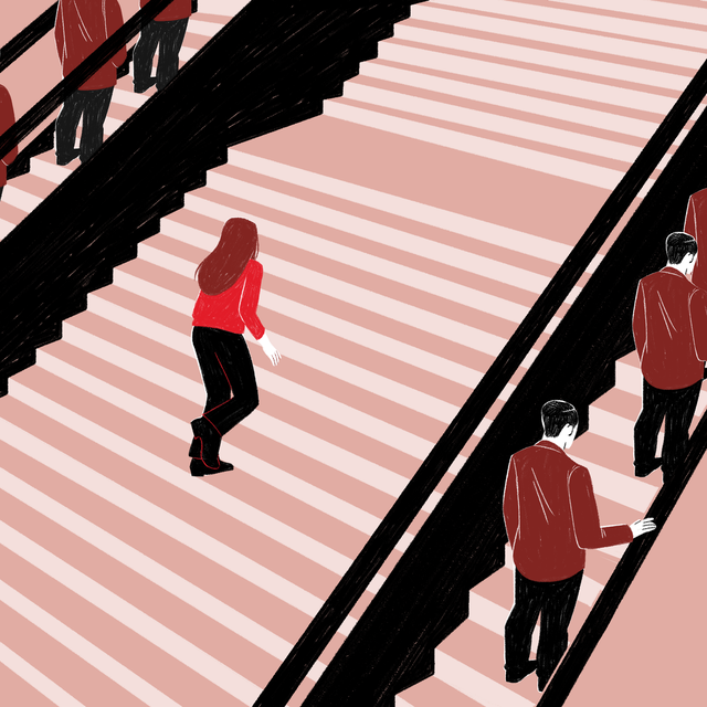Red, Line, Pink, Stairs, Illustration, 