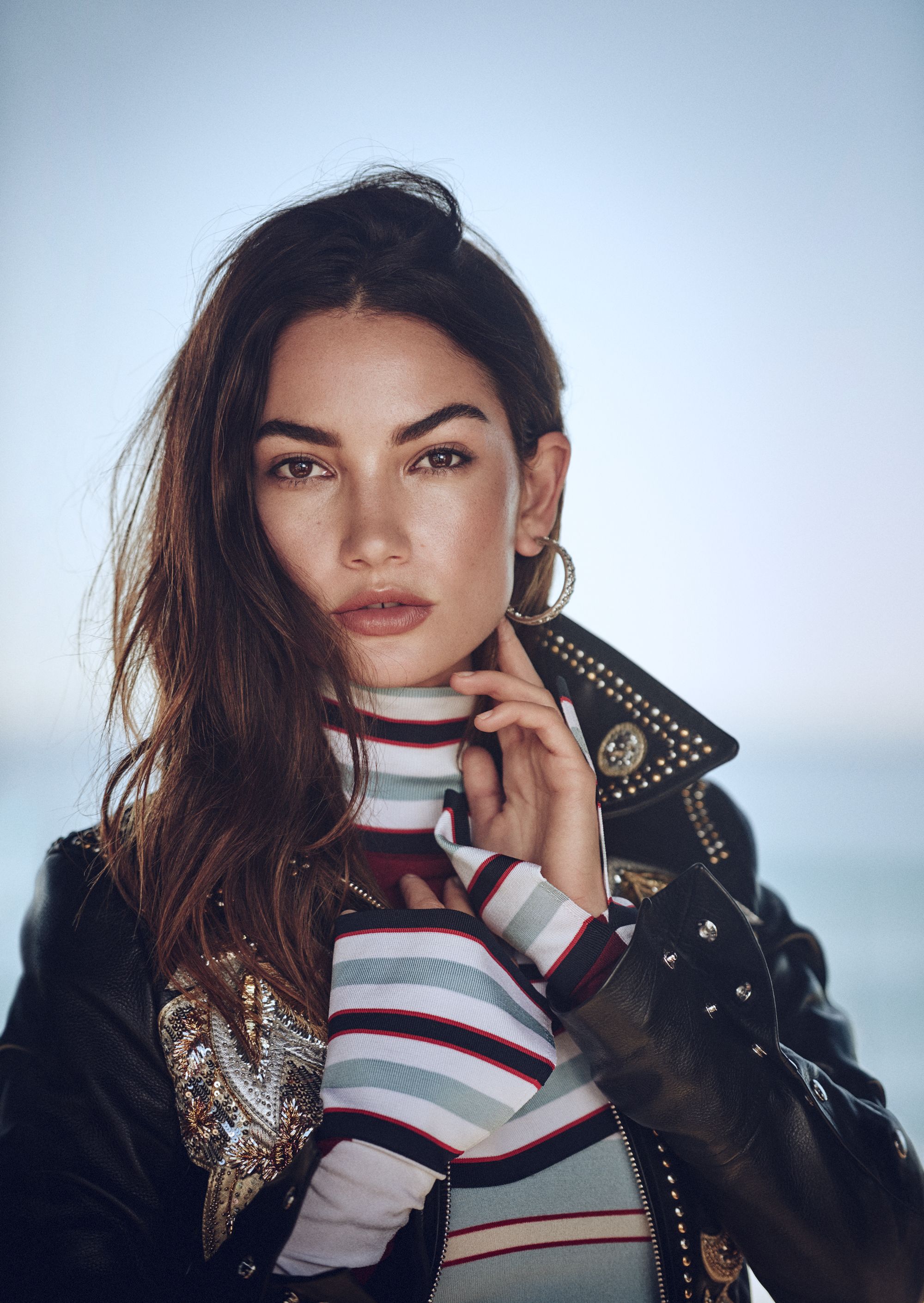 ELLE Editorial: Lily Aldridge Wears the Season's Best Leather Jumpsuits and  Jackets