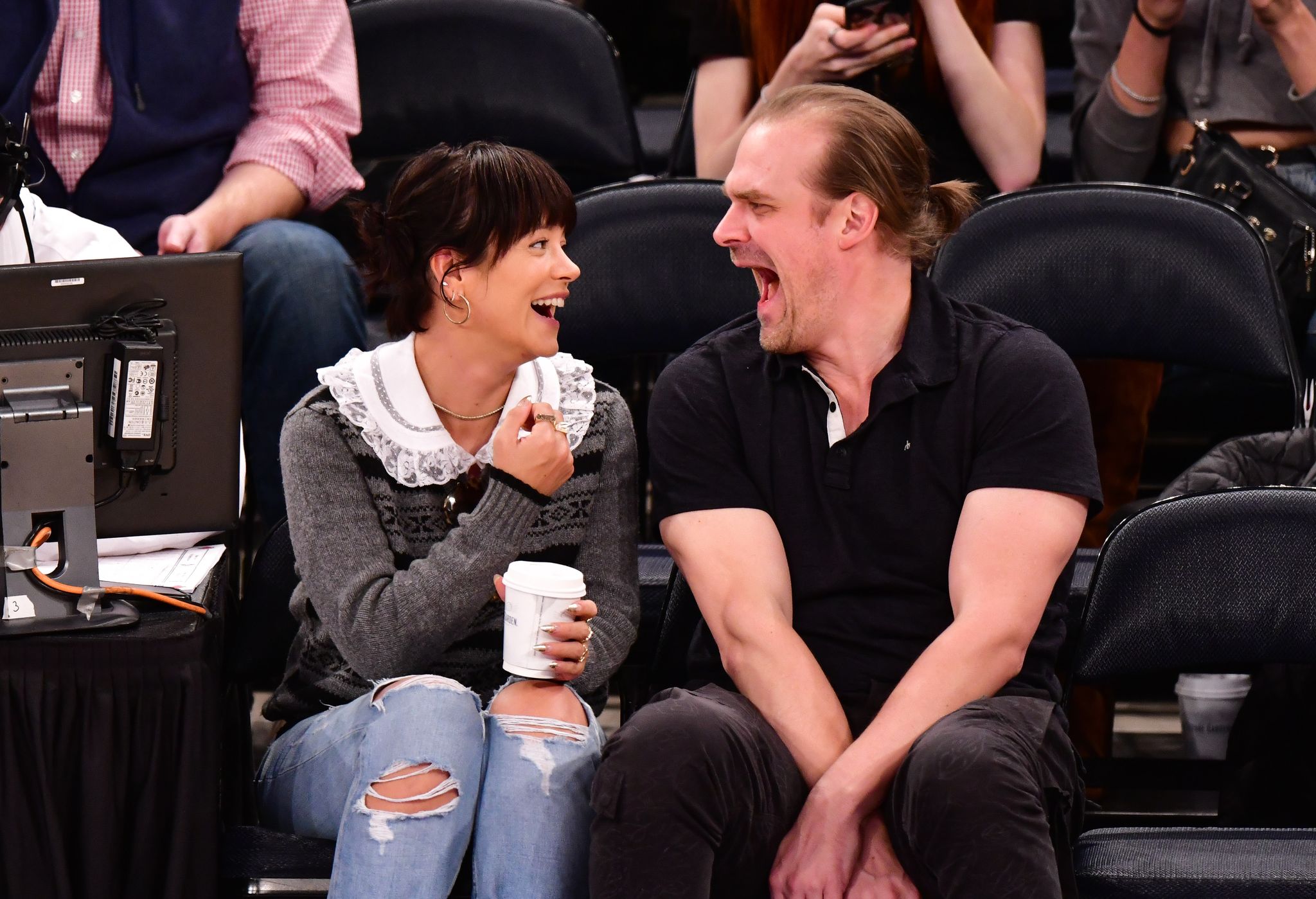 celebrities attend new york knicks v new orleans pelicans game