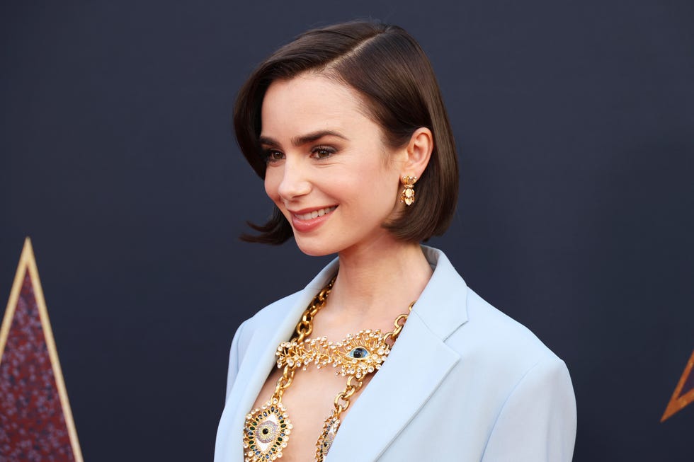 Lily Collins reveals a new bob haircut for summer 2024