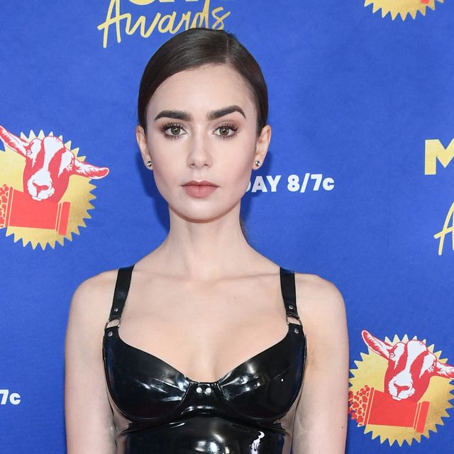 unspecified   december 6 in this image released on december 6, lily collins attends the 2020 mtv movie  tv awards greatest of all time broadcast on december 6, 2020 photo by kevin mazur2020 mtv movie  tv awardsgetty images for mtv communications photo by kevin mazur2020 mtv movie  tv awardsgetty images