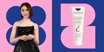 lily collins and skincare in shapes