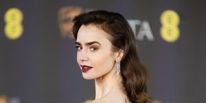 london, england february 18 lilly collins attends the 2024 ee bafta film awards at the royal festival hall on february 18, 2024 in london, england photo by samir husseinwireimage