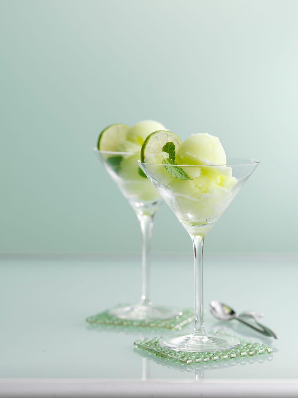 lime sorbet with mint