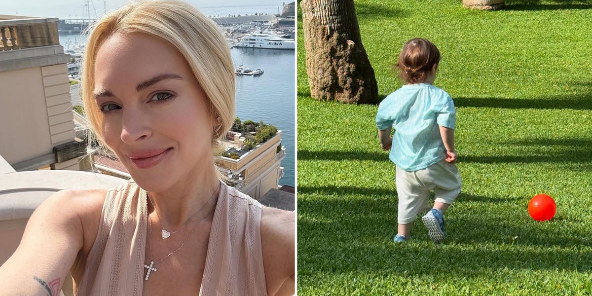 Lindsay Lohan Shares a Rare Summer Slideshow With Little Son Luai
