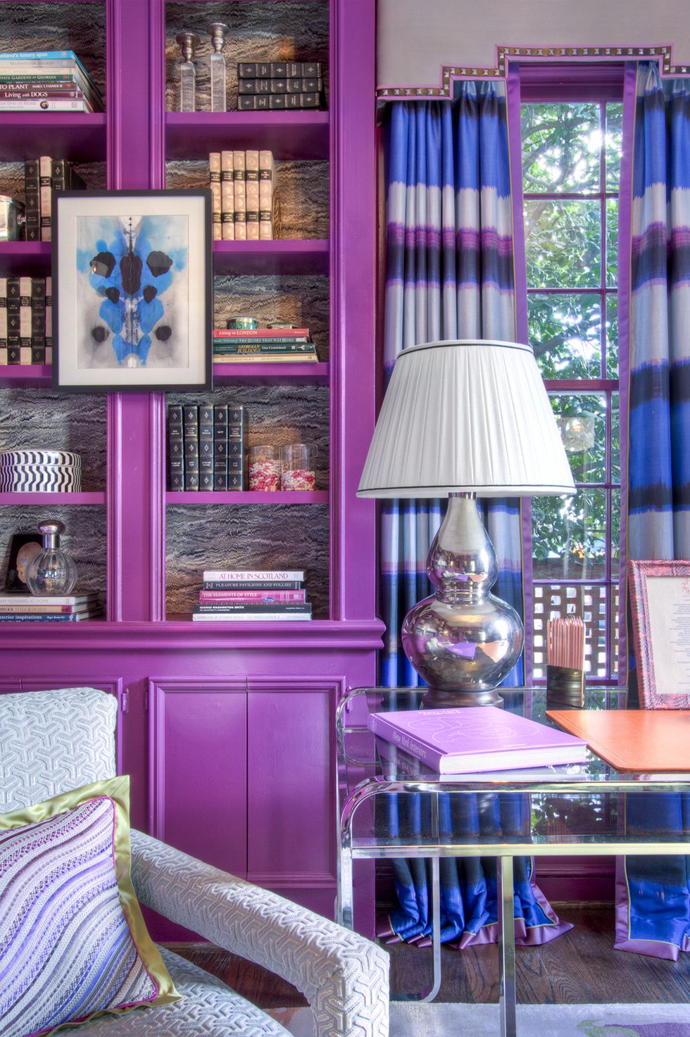 lindsey coral harper purple bookcase