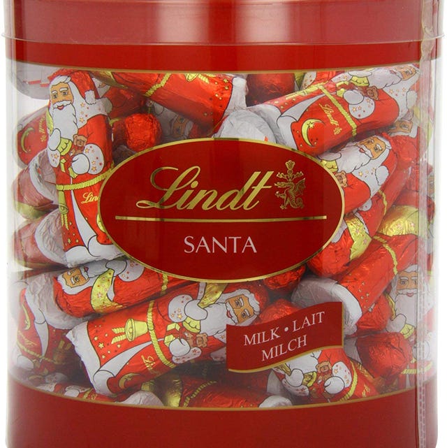 Lindt Milk Chocolate Novelty Hollow Santa Tub