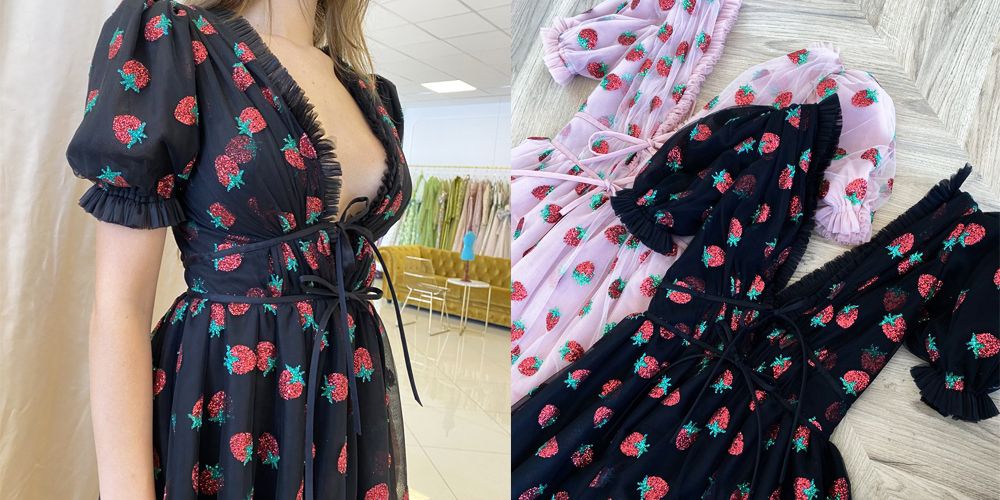 Strawberry dress deals black