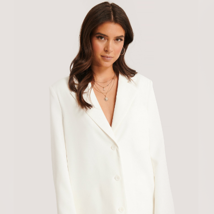 Clothing, White, Outerwear, Sleeve, White coat, Neck, Blouse, Top, Formal wear, Collar, 