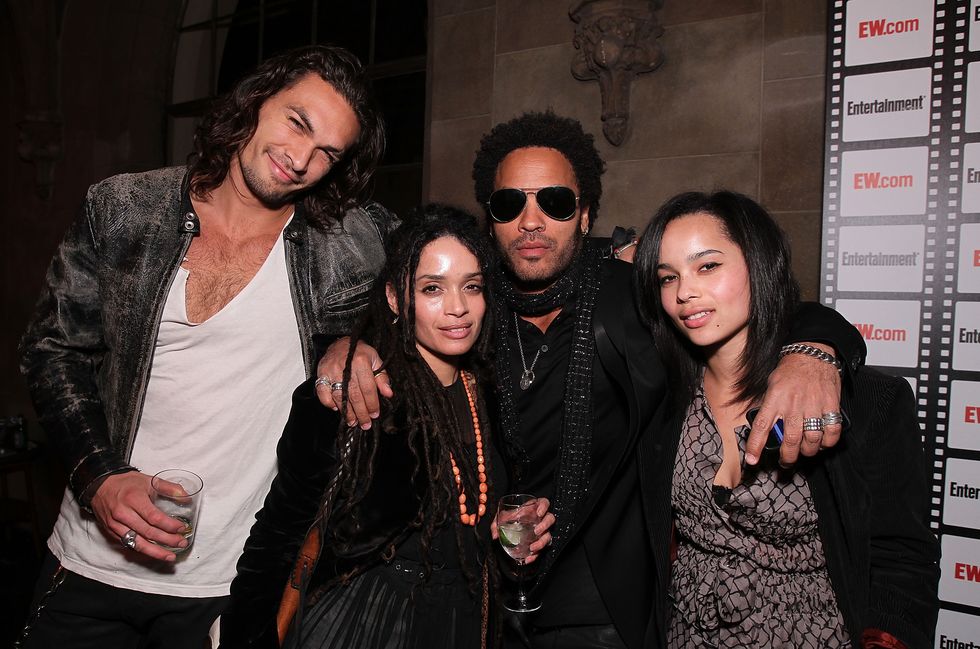 los angeles, ca   february 25  jason momoa, lisa bonet, lenny kravitz and zoe kravitz  at entertainment weeklys party to  celebrate the best director oscar nominees held at chateau marmont on february 25, 2010 in los angeles, california  photo by alexandra wymanwireimage
