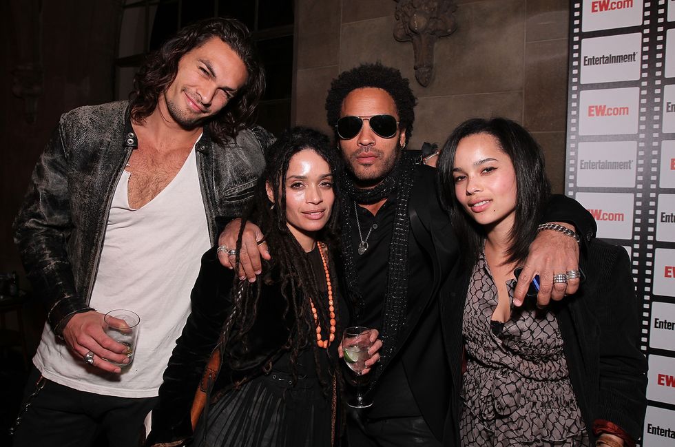los angeles, ca   february 25  jason momoa, lisa bonet, lenny kravitz and zoe kravitz  at entertainment weeklys party to  celebrate the best director oscar nominees held at chateau marmont on february 25, 2010 in los angeles, california  photo by alexandra wymanwireimage