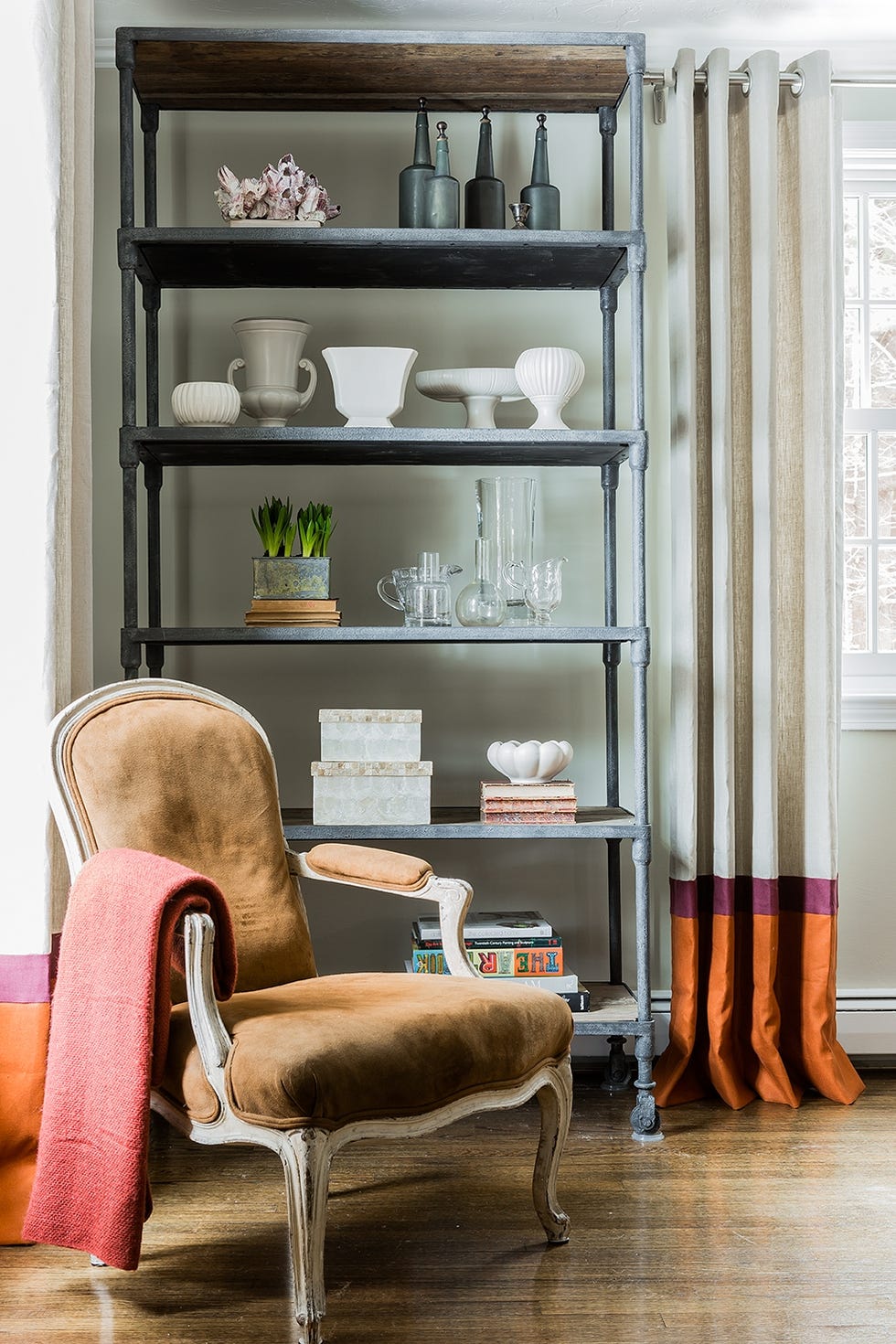 Reclaimed Beam Shelf Above Couch - Sarah Jane Christy