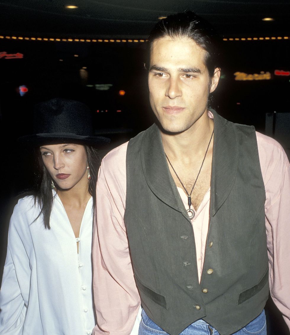 danny keough and lisa marie presley attending a movie premiere