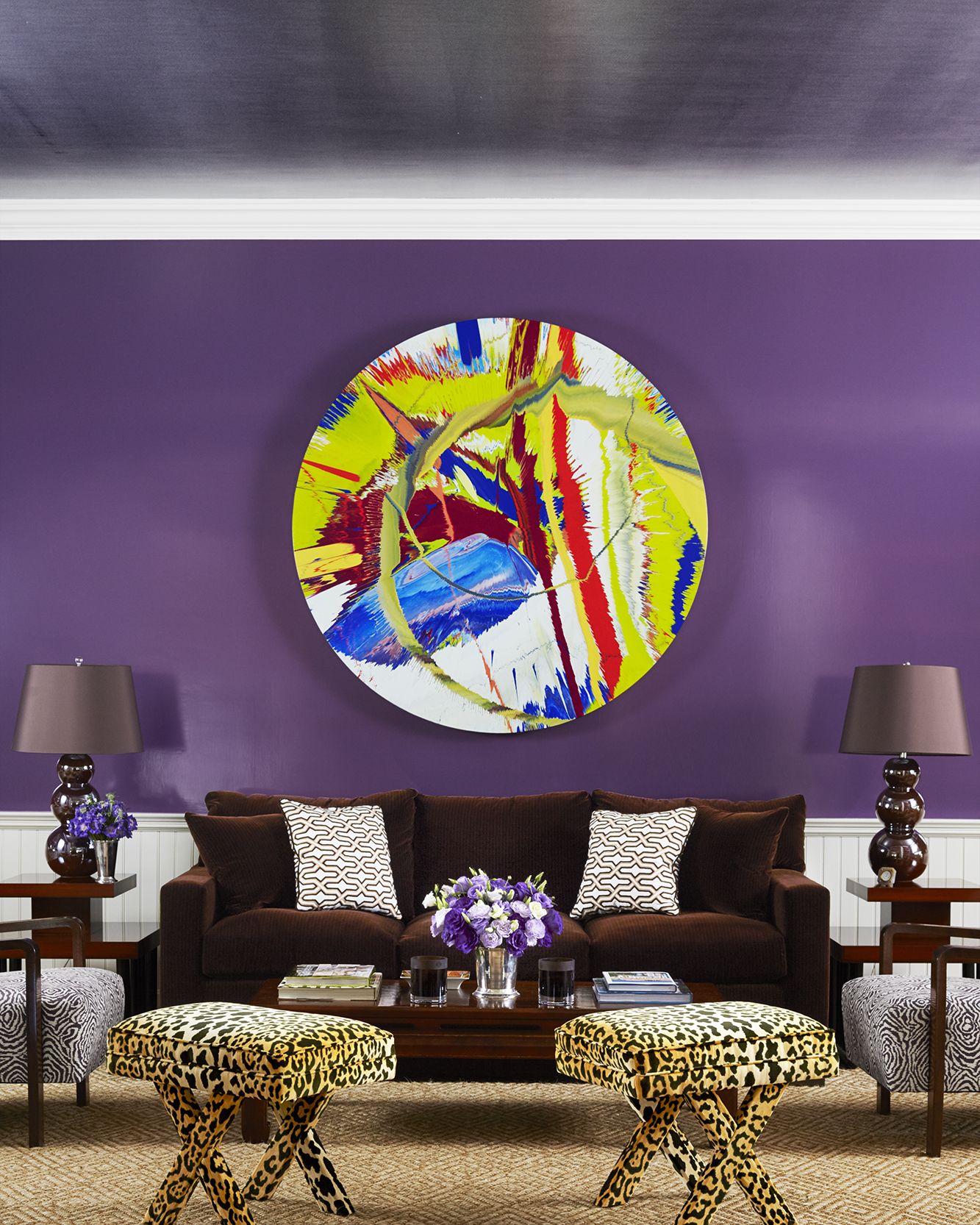 purple zebra room decor