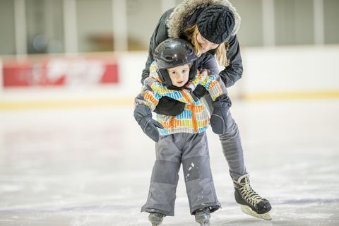 little boy learning to skate