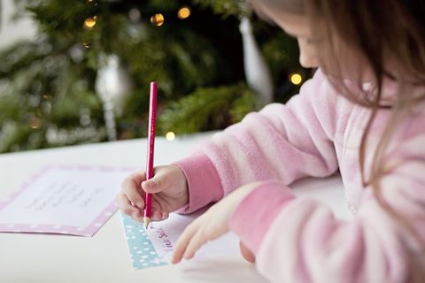 Little Girl Writing a Letter.