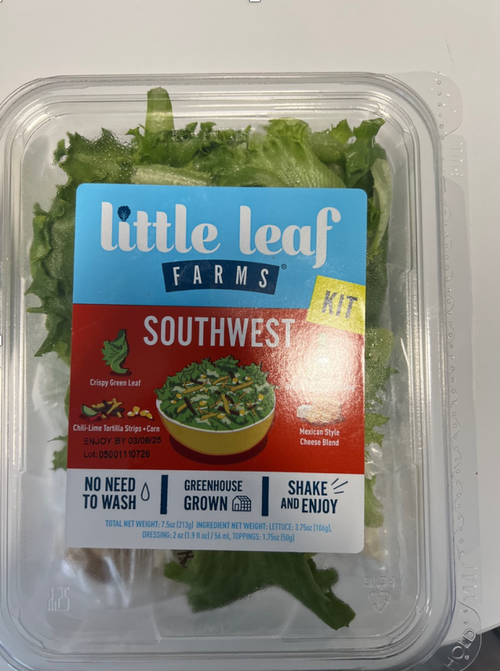salad kit packaging containing southweststyle ingredients