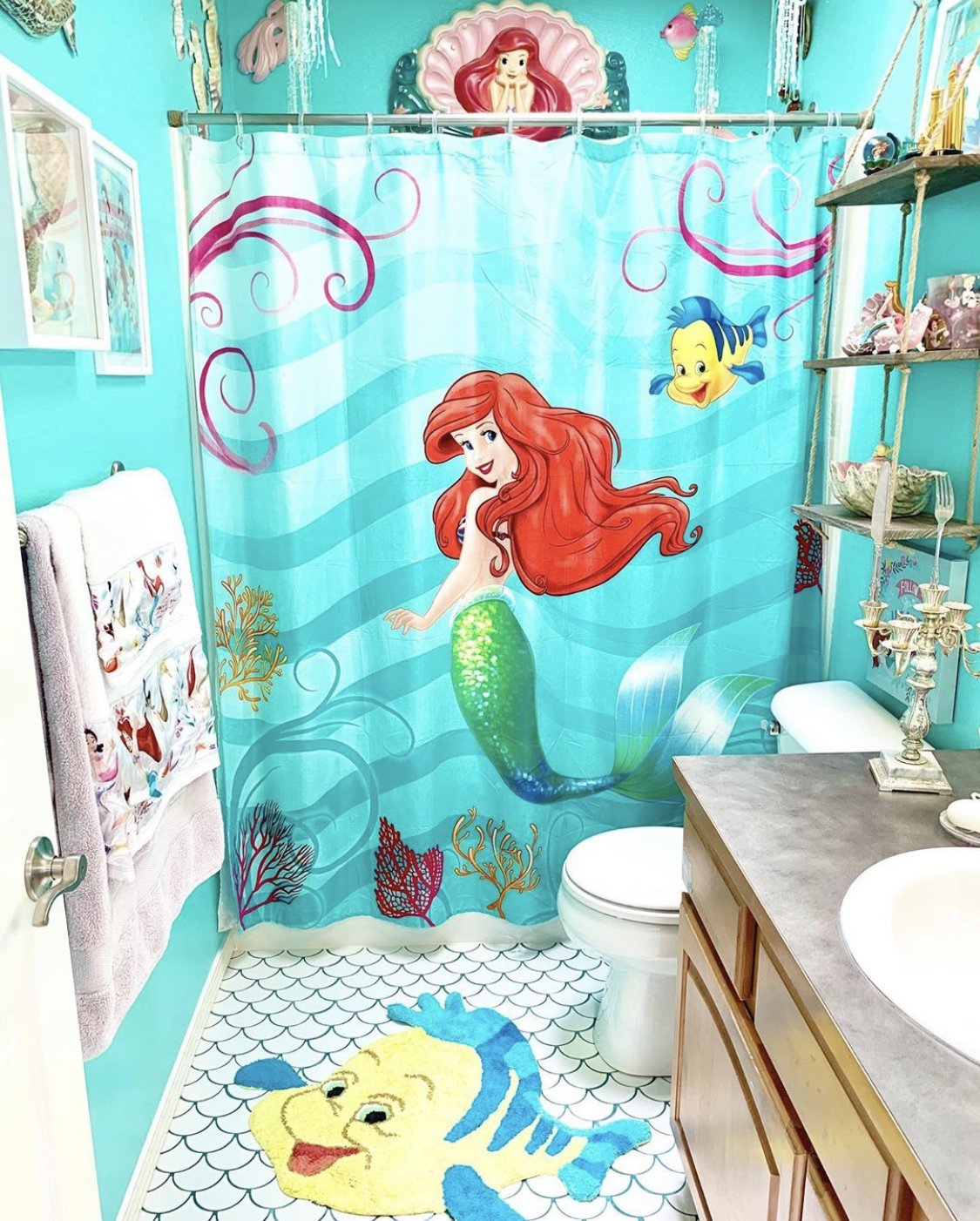 little mermaid themed bathroom