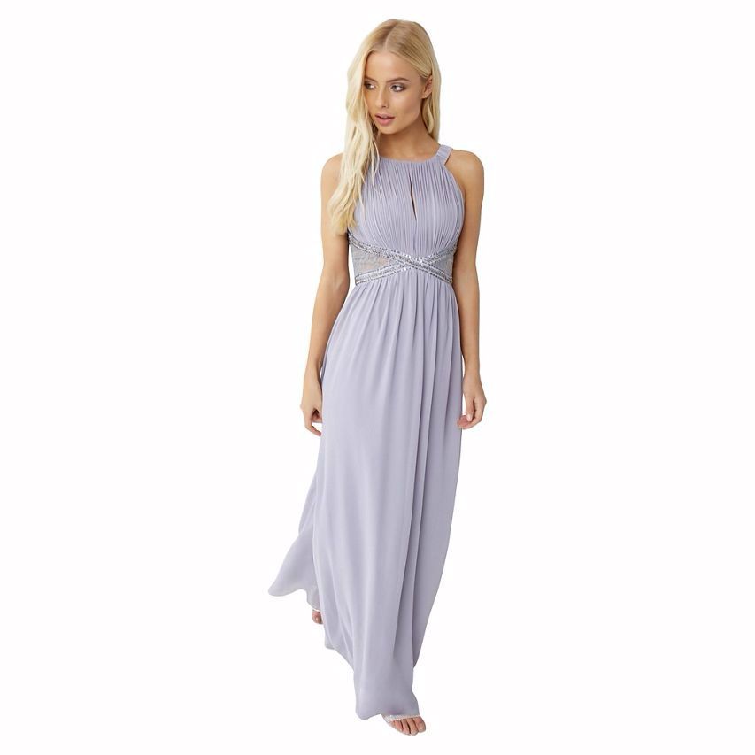 Little mistress lavender clearance grey embellished maxi dress