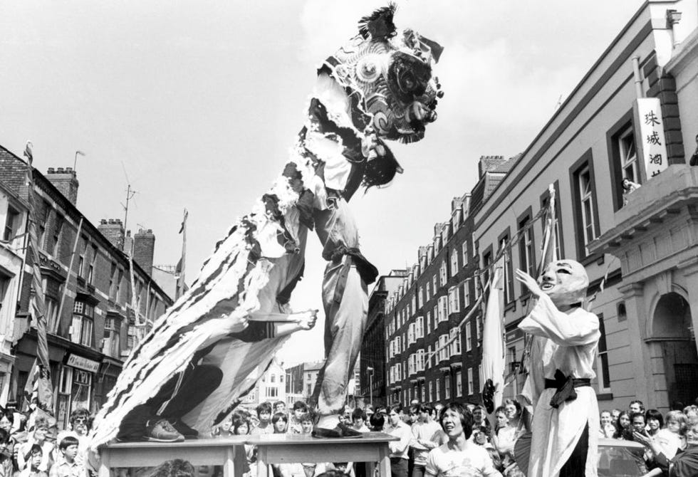 chinatown in liverpool, 1981