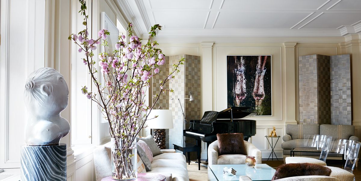 living room with grand piano