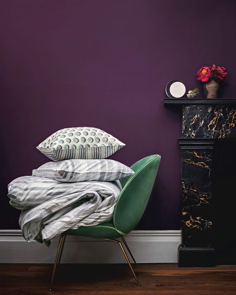 Green, Furniture, Room, Purple, Table, Still life photography, Interior design, Textile, Floor, Wallpaper, 