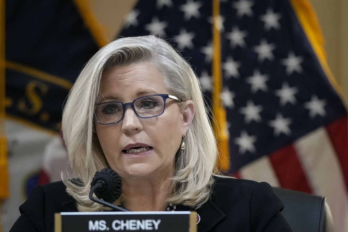 washington, dc   december 1 rep liz cheney r wy, vice chair of the select committee investigating the january 6 attack on the capitol, speaks during a committee meeting on capitol hill on december 1, 2021 in washington, dc the committee voted unanimously to recommend contempt of congress charges for former department of justice official jeffrey clark for defying his subpoena by refusing to answer questions and failing to hand over documents to the committee photo by drew angerergetty images