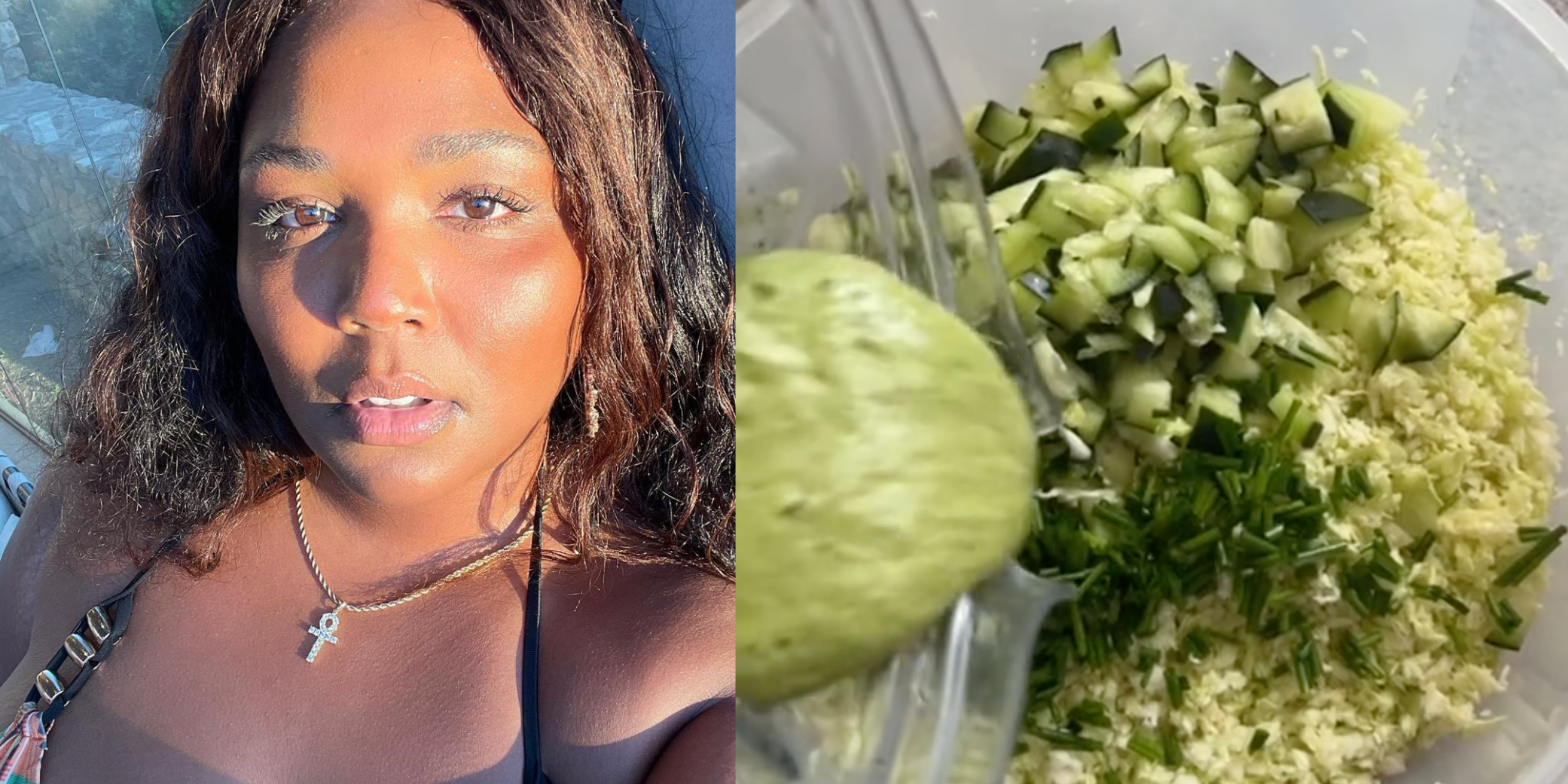Lizzo Makes Viral TikTok Green Goddess Salad—Get the Recipe