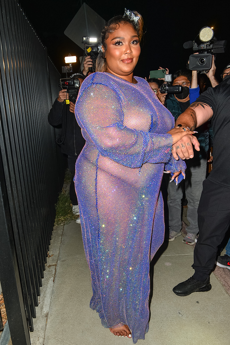 800px x 1200px - Lizzo wore a sparkly naked dress for Cardi B's birthday