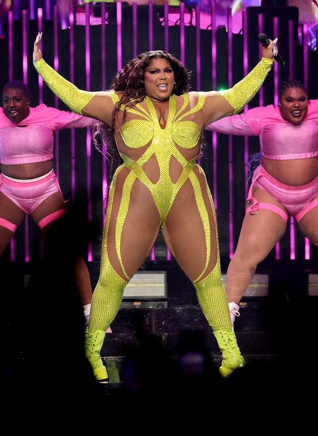 Lizzo Wears Neon And Nude Illusion Catsuit In New York City 2738